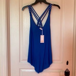 Blue Candie’s crossback tanktop, size medium